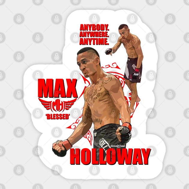 Max Holloway ufc artwork by shunsukevisuals Sticker by Shunsuke